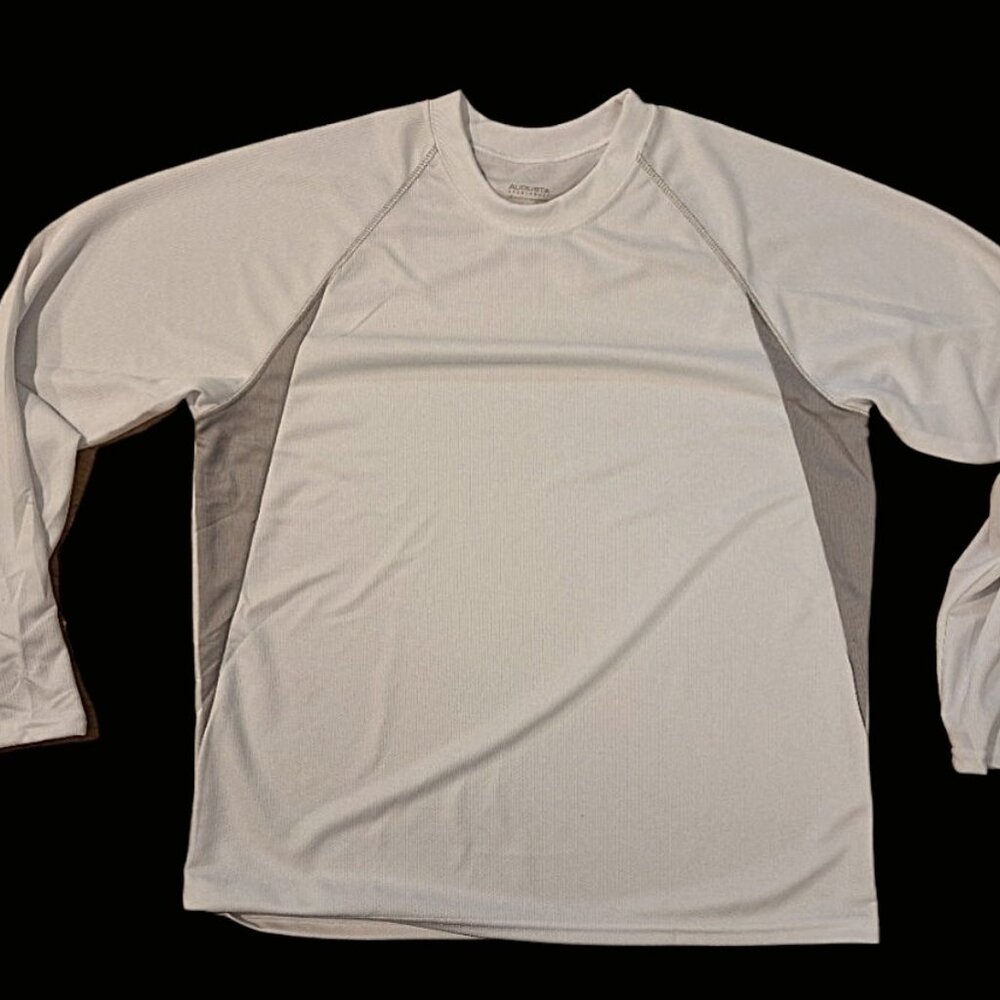 Augusta Sportswear Men's White Long Raglan Sleeve Crew Wicking Large